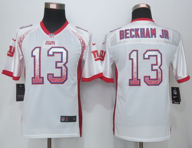 Youth New York Giants 13 Beckham jr Drift Fashion White New Nike Elite Jersey